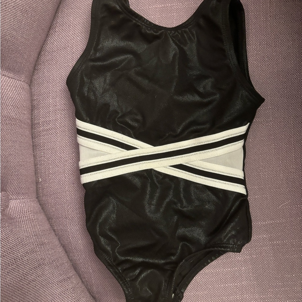 Black gymnastics leotard